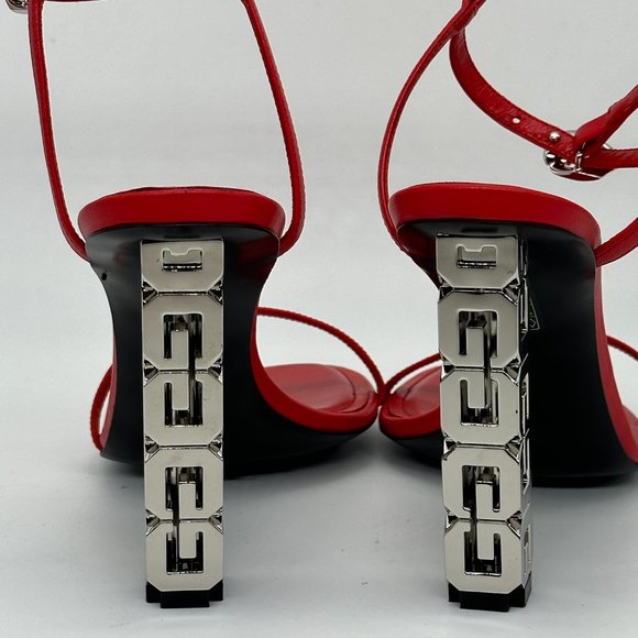 GIVENCHY 105 G Cube Monogram Signature Logo Heels Leather Sandals Shoes - Picture 8 of 16